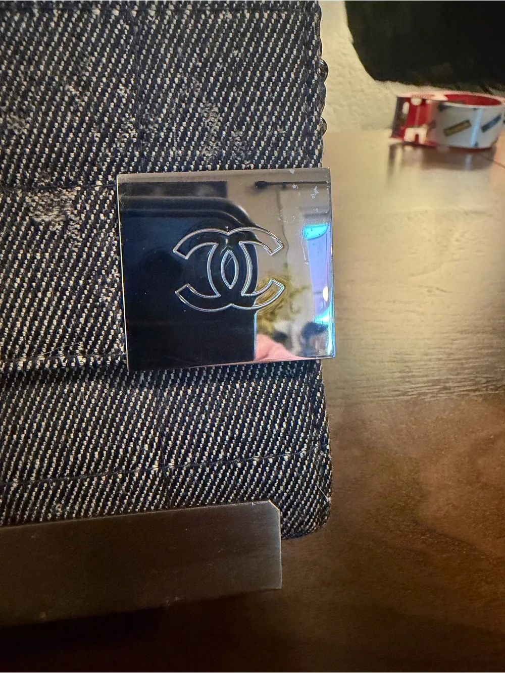 🖤 CHANEL Denim East West Chocolate Bar Handbag